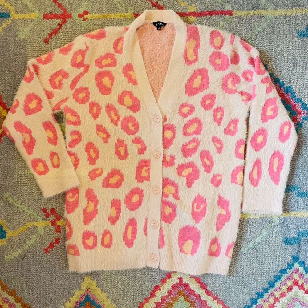Pink Leopard Print Women's Sweater